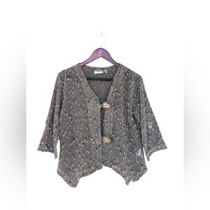 VTG Hailey Lyn Asymetrical Cardigan Lagenlook Fairy Cottagecore Grunge Sz Medium